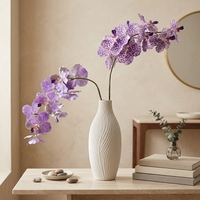 Arrangement floral artificiel en soie d'orchidées Phalaenopsis, fait main, haute simulation, fleurs modernes et écologiques pour mariage