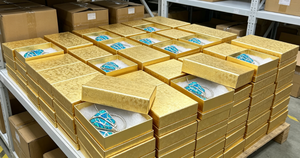 100 Pack Gold Textured Rectangular <b>Jewelry</b> <b>Boxes</b> with Cotton Lining 2.6x1.6x1.0 Inches Bulk Gift <b>Boxes</b> for <b>Necklaces</b> & Pendants - Product Image 4