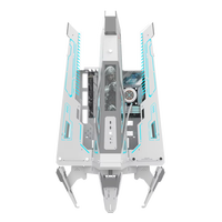 Casing PC Mecha Space NPC ALSEYE, Desain Baru Bergaya Futuristik Micro ATX/ITX, Pendingin Cair 360mm, Casing & Tower Komputer Gaming