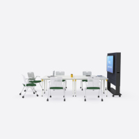 Bureau d'étude pliable au design moderne Tables de réunion modulaires Table de formation avec roues Table de formation pliable
