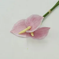 Bunga Anthurium Buatan Tangan dari Plastik Buatan, Buket Pengantin, Dekorasi Pernikahan, Dekorasi Pesta Liburan, Hiasan Rumah