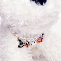 Collier pour chat en dentelle de dessin animé pour Halloween, pour chiens de petite et moyenne taille, en cuir PU, accessoires écologiques pour animaux de compagnie