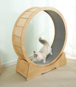 Birch/<b>Oak</b> Wooden <b>Frame</b> Multi Layer Board Silent Climbing Toy Indoor Pet Exercise Furniture Running Wheel - Product Image 1