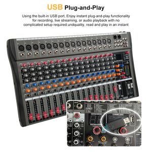 Mezcladora Profesional INSIGAI <span class=keywords><strong>de</strong></span> 16 Canales con Potencia Incorporada Consola <span class=keywords><strong>de</strong></span> Audio con Controlador <span class=keywords><strong>USB</strong></span> para Sonido en Vivo - Product Image 3