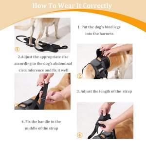 後肢用調節可能な犬用リフトハーネス、犬用スリングキャリア、中型犬・大型犬用歩行サポートハーネス（卸売） - Product Image 6