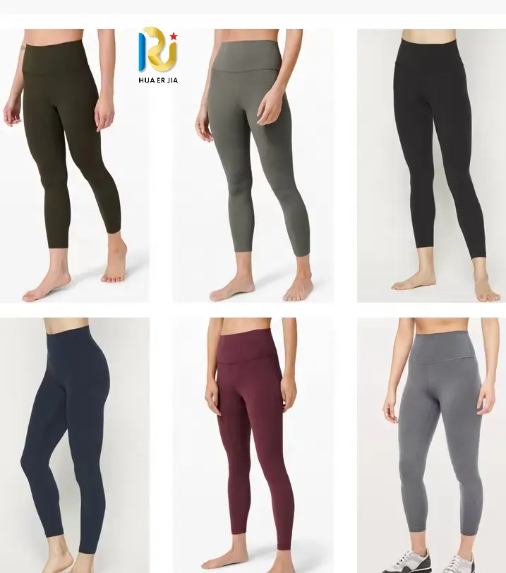 Lulu Lemon 80 Nylon 20 Spandex Material Yoga Fitness Leggings Komprimierter passender Stoff