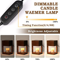 Lampe chauffe-cire minimaliste en bois avec minuterie, lampe chauffe-bougie électrique sans flamme à intensité variable pour cadeaux d'anniversaire
