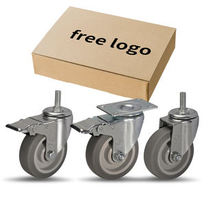 TPR Industrielle Universal-Rundrad-Lenkrollen Geradeaus Gerade Verriegelung Schwerlast-Laufrollen 125 mm (4er-Set) Rollen - Product Image 2