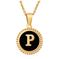 Vente en gros de minuscules initiales en or collier de lettres collier d'initiales nom collier pendentif breloque femmes bijoux en acier inoxydable