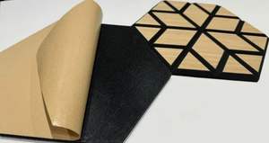 Européen personnalisé peler et coller ignifugation HEXAGO insonorisant Art maison plafond MDF lattes de bois panneaux acoustiques muraux akupanel - Product Image 5