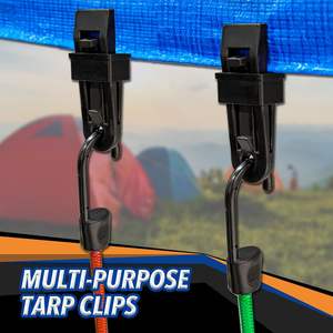 ชุดเชือกยางยืดสำหรับเต็นท์ 20 ชิ้น 32 ชิ้น เชือกบันจี้โพลีเอสเตอร์พร้อมตะขอสำหรับตั้งแคมป์กลางแจ้ง ซ่อมแซมบ้าน และอ่างเก็บของ DIY - Product Image 2