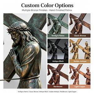Statue de Jésus grandeur nature en bronze, sculpture religieuse <span class=keywords><strong>des</strong></span> 14 stations du chemin de croix pour église, jardin, extérieur, bronze coulé - Product Image 3