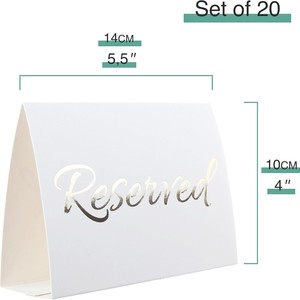 Elegant Reserved <b>Table</b> <b>Card</b> 6in x 4in Silver Hot Fix Printing Wedding Place <b>Cards</b> - Product Image 2