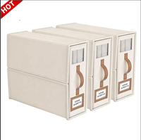 Boîtes de rangement et d'organisation pour armoire, lot de 4, en tissu Oxford, pliables, pour draps et housses de couette
