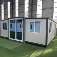 Maison conteneur modulaire extensible à double aile de haute qualité, étanche et ignifuge, pour camping en extérieur et villa