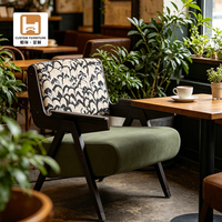 Sillón de Salón de Terciopelo, Estilo Moderno de Mediados de Siglo, Estructura de Madera Maciza, Sillón Acolchado para Descanso