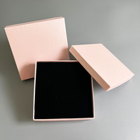 Boîte à bijoux rigide haut de gamme faite à la main en matériaux recyclés 10x10x2, 2 pièces pour colliers, bagues, boucles d'oreilles, accepte logo personnalisé, faible MOQ