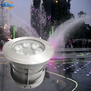 Lampu Led bawah air kolam renang, lampu Led 304 Stainless Steel DC24V 6W IP68 RGB berkabel Inground