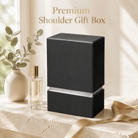 Boîte cadeau en papier rigide noir mat avec couvercle pour emballage cosmétique