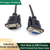 Cable de dispositivo de computadora RS232 de 4,5mm, VGA macho a DB9 hembra, chaqueta de PVC con blindaje trenzado DB9F a HD15M en Stock