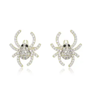 S00159407 xuping jewelry Creative Design Zoo Collection Interesting Cute Spider 14k Gold Plated Earrings