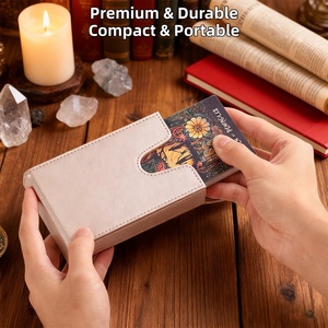 Thiết kế mới handmade hình chữ nhật sang trọng không thấm nước thân thiện với môi PU da xách tay tùy chỉnh <span class=keywords><strong>Tarot</strong></span> hộp thẻ - Product Image 3