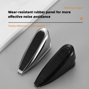 Butée <span class=keywords><strong>de</strong></span> <span class=keywords><strong>porte</strong></span> à ressort moderne anti-collision Support <span class=keywords><strong>de</strong></span> <span class=keywords><strong>cale</strong></span> <span class=keywords><strong>de</strong></span> <span class=keywords><strong>porte</strong></span> sans poinçon <span class=keywords><strong>Porte</strong></span> mobile coupe-vent en caoutchouc noir épaissi antidérapant - Product Image 3
