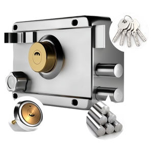 <span class=keywords><strong>Serrure</strong></span> <span class=keywords><strong>de</strong></span> porte principale et <span class=keywords><strong>de</strong></span> porte extérieure/intérieure en acier inoxydable durable, antivol, à clé, pour dortoir - Product Image 2