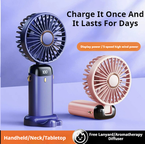 Mini ventilador portátil de mano con batería, ventiladores personales pequeños y ligeros con 3 velocidades y ventilador de pestañas recargable por USB - Product Image 5