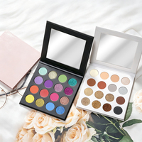 Palette de fards à paupières personnalisée à haute pigmentation avec paillettes, label privé, fini scintillant et mat, en poudre