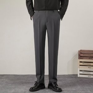 Pantalones Casuales Rectos de Color Sólido para Hombre, Moda Verano, Clásicos, Casuales de Negocios, Ropa de Marca Masculina, Pantalones de <span class=keywords><strong>Traje</strong></span> Clásicos Ajustados - Product Image 4