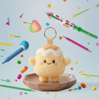 Porte-clés personnalisé en peluche de coton, motif dessert mignon (rouleau de cannelle, pudding, pain), jouet en peluche moelleux, breloque de sac, cadeau, 10 cm, doux