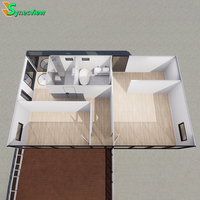 Véranda extérieure moderne de luxe de 20 pieds, maison en verre de style cabane avec design coulissant, structure en acier et toit plat imperméable pour villas