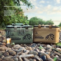 Sac de rangement multifonctionnel en tissu Oxford imperméable pour camping en plein air, idéal pour pique-nique, vaisselle, réchaud et cartouche de gaz