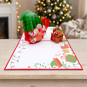 Meilleur Prix Carte Pop-up Gnome de Noël et du Nouvel An, Conception Personnalisée, Artisanat en Papier Fait Main, Vietnam Hanoï, Vente Chaude, Tendance Actuelle - Product Image 2