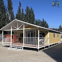 Maison Mobile Préfabriquée Habitable 2 3 4 5 Chambres Conteneur Pliable Extensible de 20 et 40 Pieds avec Terrasse et Véranda