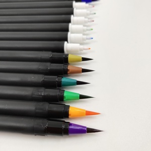 Ensemble de stylos pinceaux à double <span class=keywords><strong>pointe</strong></span>, 50 pièces, <span class=keywords><strong>pointe</strong></span> en <span class=keywords><strong>feutre</strong></span> d'aquarelle colorée, boîte en Opp - Product Image 5