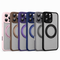 Coque classique en TPU translucide, protection magnétique anti-rayures avec support rotatif à 360°, antichoc et anti-chute