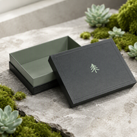 Boîte cadeau télescopique de luxe en carton rigide avec logo personnalisé en relief, couvercle et base amovibles en 2 parties, avec col