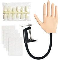 Main de pratique pour mannequin avec support, modèle de main mécanique à doigts détachables avec faux ongles gratuits pour l'entraînement au nail art pour débutants