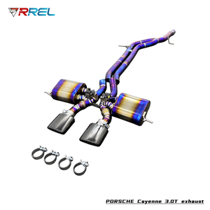 ระบบท่อไอเสีย catback ไทเทเนียมสำหรับ Porsche <span class=keywords><strong>Cayenne</strong></span> <span class=keywords><strong>GTS</strong></span> / <span class=keywords><strong>Turbo</strong></span> S พร้อมท่อเรโซแนนท์ - Product Image 1