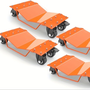 Plateau de déplacement universel en acier <span class=keywords><strong>pour</strong></span> voitures et remorques avec 4 roulettes, 1 pièce, outils de réparation automobile, cric mécanique - Product Image 1