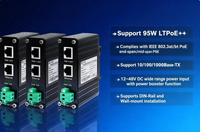 Injecteur PoE industriel Gigabit haute puissance 802.3bt pour applications industrielles -40 ° C à 80 ° C