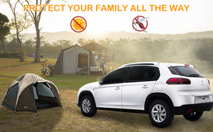 Couverture d'écran de fenêtre de voiture en maille respirante 2 pièces couverture de <span class=keywords><strong>pare</strong></span>-soleil de fenêtre avant de voiture pour le <span class=keywords><strong>camping</strong></span> de nuit - Product Image 5