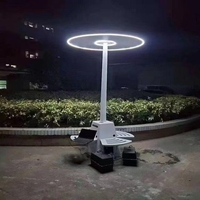 Banc d'extérieur moderne à énergie solaire avec écran LED Banc de bus en métal avec port de charge et toit pour parcs et centres commerciaux