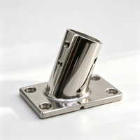 Accessoire de rampe de bateau en acier inoxydable 316 poli miroir, base rectangulaire à 60 degrés