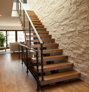Escaleras interiores Prima Escaleras rectas de quilla de canal en forma de U con marco de metal y peldaños de <span class=keywords><strong>madera</strong></span> maciza <span class=keywords><strong>Escalera</strong></span> personalizada - Product Image 3