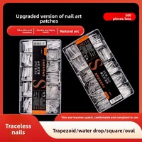 Ongles press-on transparents givrés Su Yimei ultra-fins sans couture, couvrance complète et partielle, sans ponçage requis pour la manucure