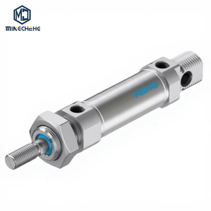 กระบอกลมแบบกลมสองทาง รุ่น DSNU-50-100-P-A มาตรฐาน ISO6432 สำหรับเครื่องจักรสายการผลิตอัตโนมัติ - Product Image 1