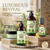 Ensemble de soins capillaires nourrissants et hydratants à la  romarin biologique, shampoing, après-shampoing, crème, huile, masque, combo pour adultes, unisexe, vente en gros, OEM